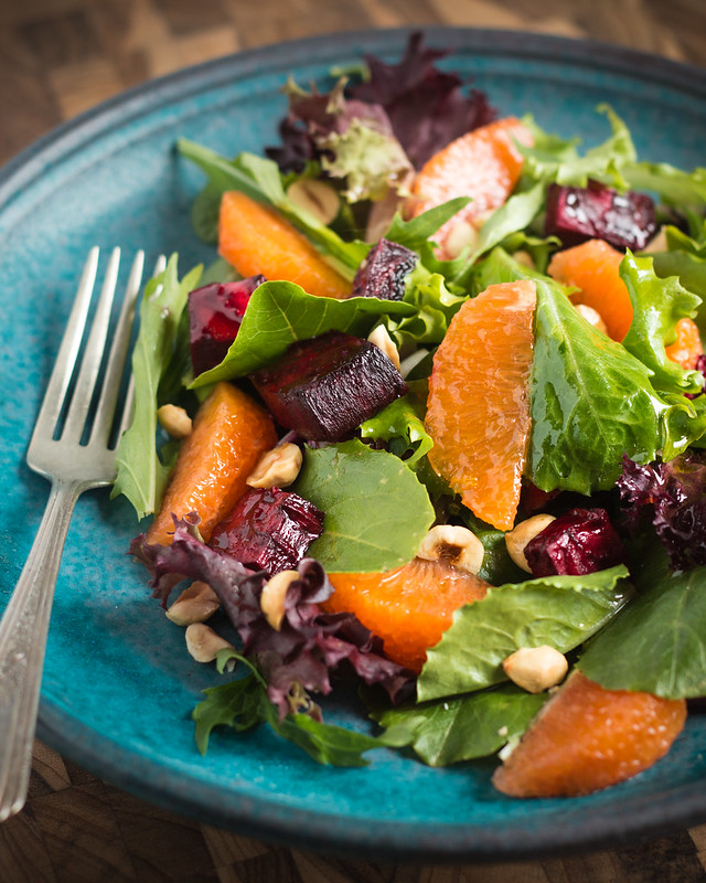 Spring Citrus Salad with Roasted Beets and Hazelnuts