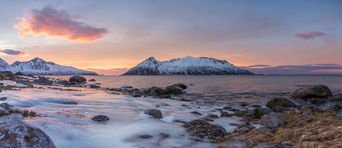 sunset panorama ice norway coast troms kvaløya fotoklubb rekvik sessøya