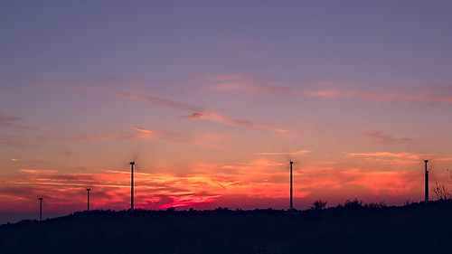 cyprus orites wind turbines sunset dusk