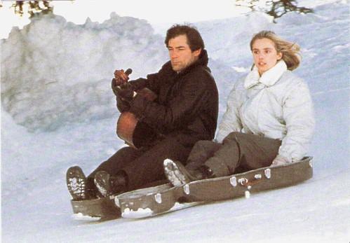 Timothy Dalton and Maryam d'Abo in The Living Daylights