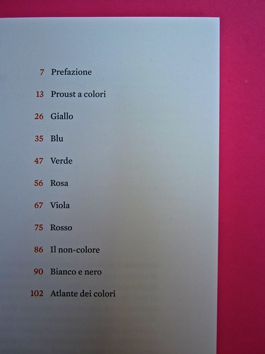 Proust. I colori del tempo, di Eleonora Marangoni. Electa 2014. Design di Paolo Tassinari e Leonardo Sommoli. Pag. 5 (part.), 2