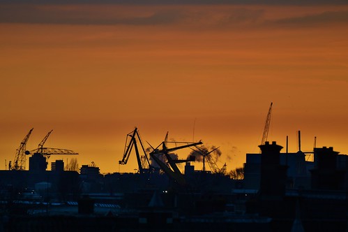 myview delfshaven portofrotterdam port sunset pernis skyline skychasers orange rotterdam 010 sil silhouette