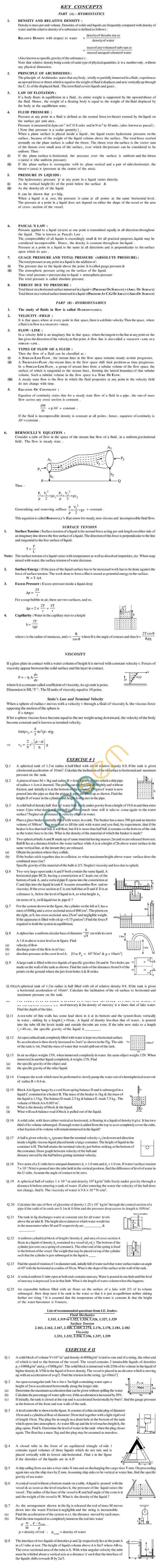 Physics Study Material - Fluid Mechanics