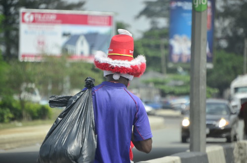 Christmas hat sales on Port Harcourt streets