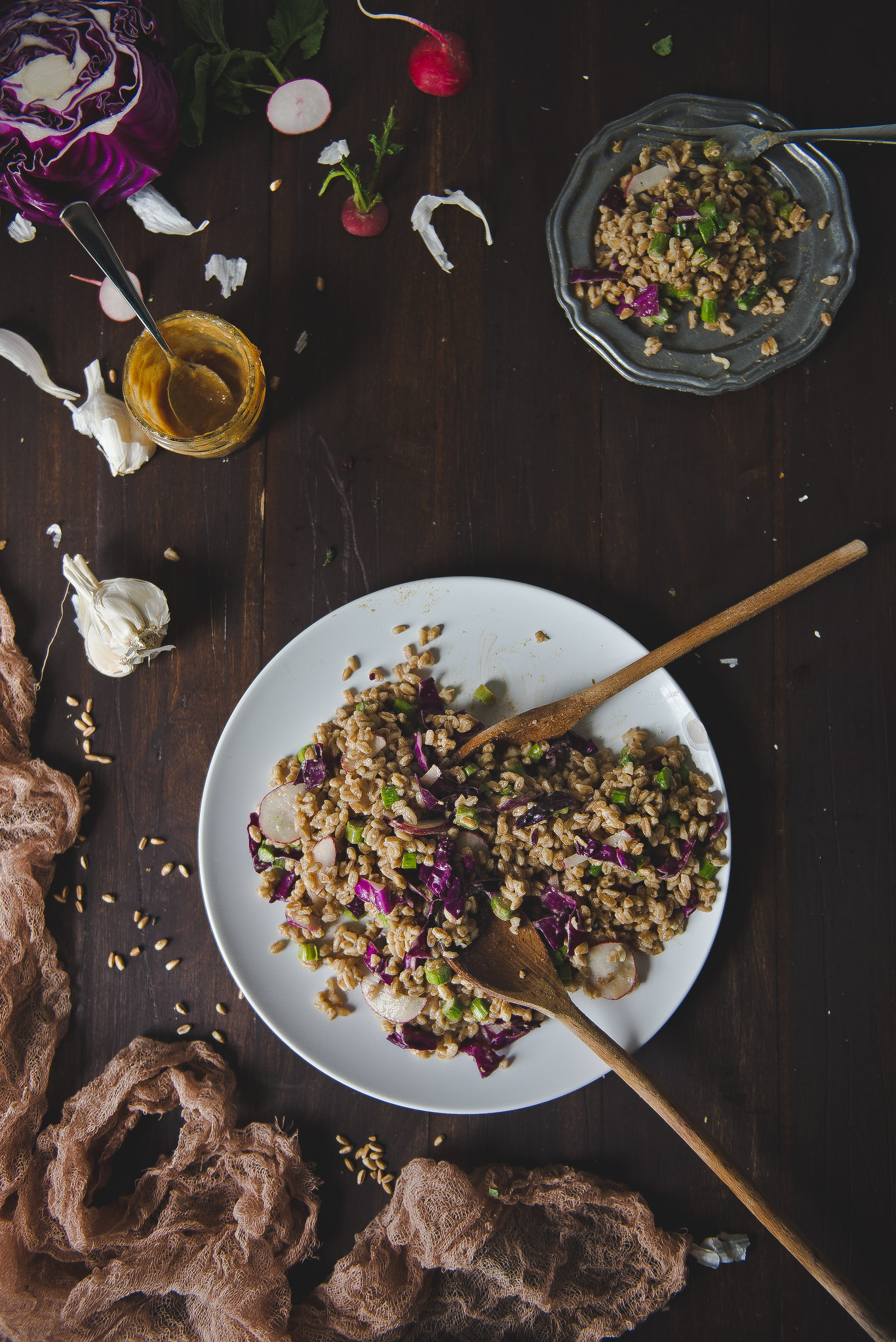 French Beans with Freekeh and Miso