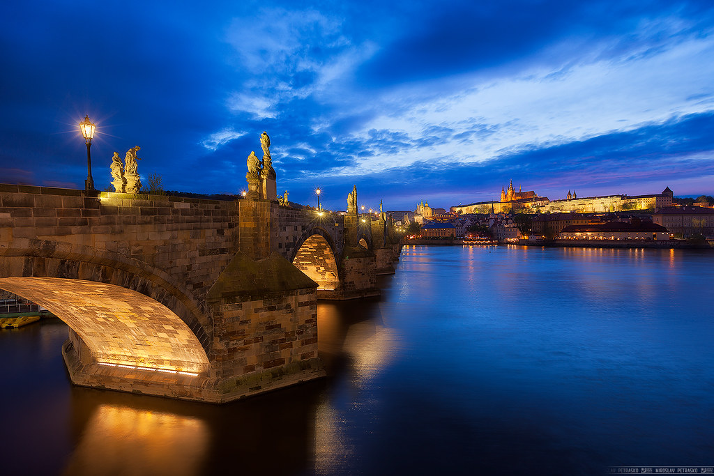 Blue hour by the Charles Bridge