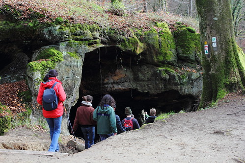 Entering a cave near Echternach