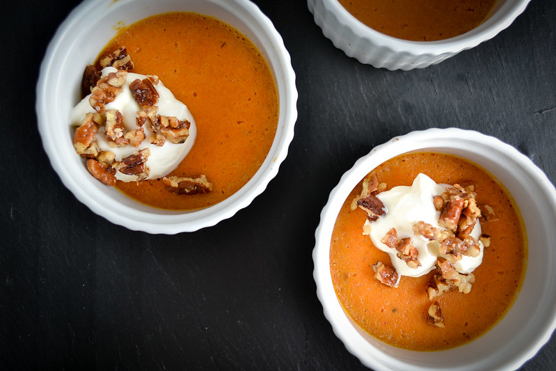 Sweet Potato Flan with Maple Yogurt and Caramel Pecans | Things I Made Today