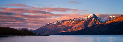 newzealand panorama lake water colors clouds sunrise pano panoramic lakewakatipu glenorchy