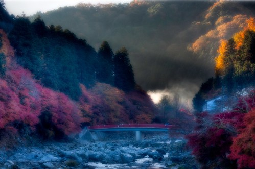 autumn fog landscape fav20 autumnleaves momiji 紅葉 秋 hdr kourankei japanesemaples fav10 香嵐渓 laspina taikobashi japandavecom