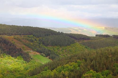 landscape rainbow spain galicia pilgrimage caminodesantiago caminoprimitivo