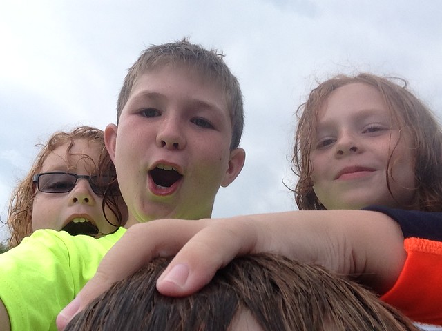 Selfies at the pool with friends