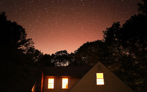 longexposure roof light house home night stars nightsky slowexposure starscape