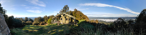 morning sky panorama cloud nature sunrise bush track outdoor hut array trig greatwalk surveymarker panekirehut tour200909281002