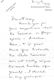 Sherrington to Florey - 4 May 1929 (WCG 13.20)