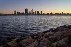 City of Perth after sunrise.