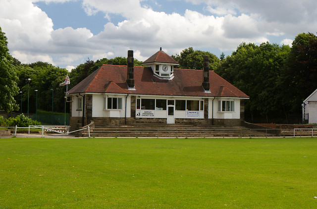 Shipley Cricket Club between the river and the canal