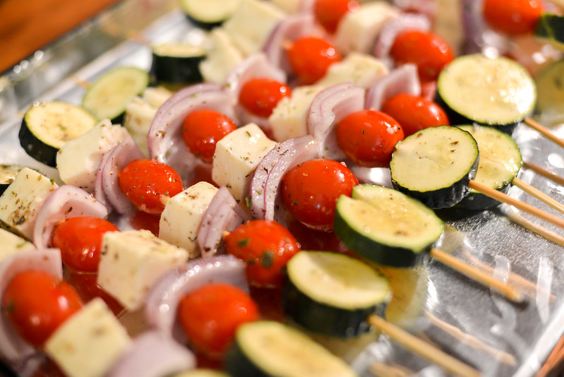 Halloumi and Vegetable Skewers
