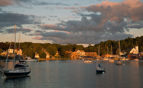 ocean sunset usa me night reflections twilight maine boothbay boothbayharbor 2013