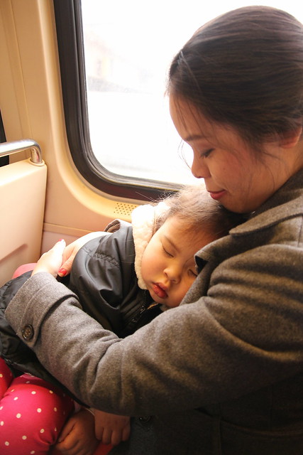 Mio fell asleep on the way home in the Metro. It's been a while since she's fallen asleep in my arms like this! 
