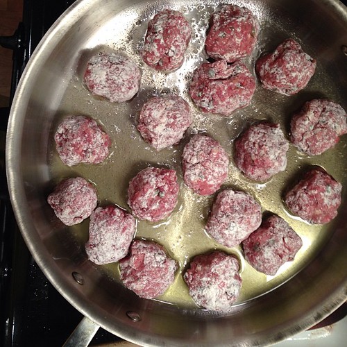 Meatballs for my client. Just wait til you read about it. No tomato sauce in sight. #latergram #nofilter