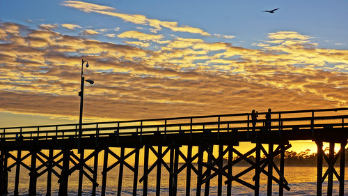 california sunset silhouette clouds pier january goleta 2013 sonynex7
