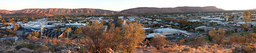sunset panorama church composite town view desert australia lookout outback northernterritory alicesprings anzachill