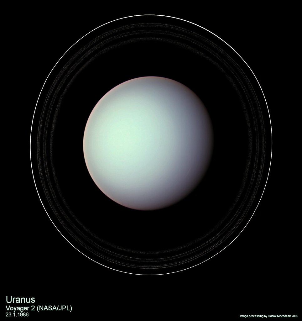 Uranus from Voyager 2. 23.1.1986.