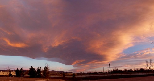 morning blue sky panorama orange clouds sunrise colorado boulder frontrange wavecloud