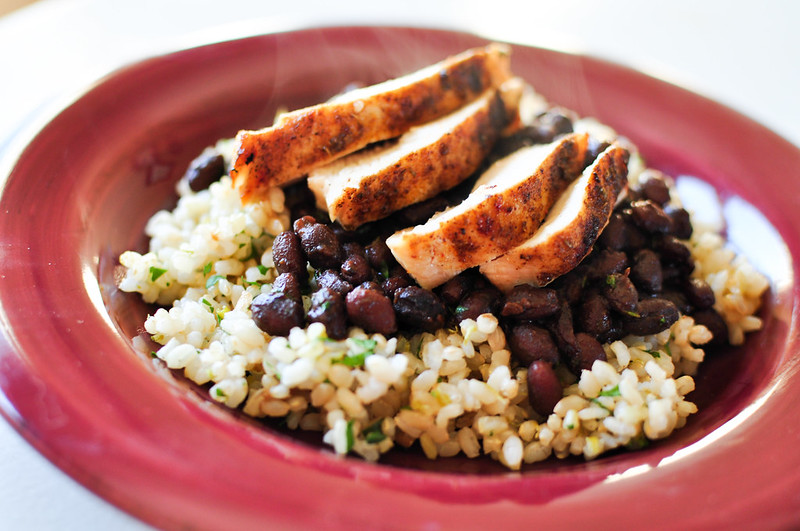 Cilantro Lime Rice and Seasoned Black Beans with Chicken 3