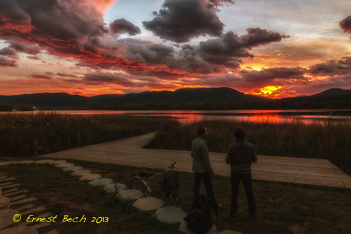 sunset sky mountain lake clouds canon lago cel filter catalunya llac nuvols postadesol filtre banyoles estany montanyes 60d pladelestany tokinasd1224f4dxii