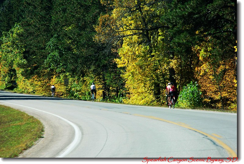 Biking on Spearfish Canyon Scenic Byway 2