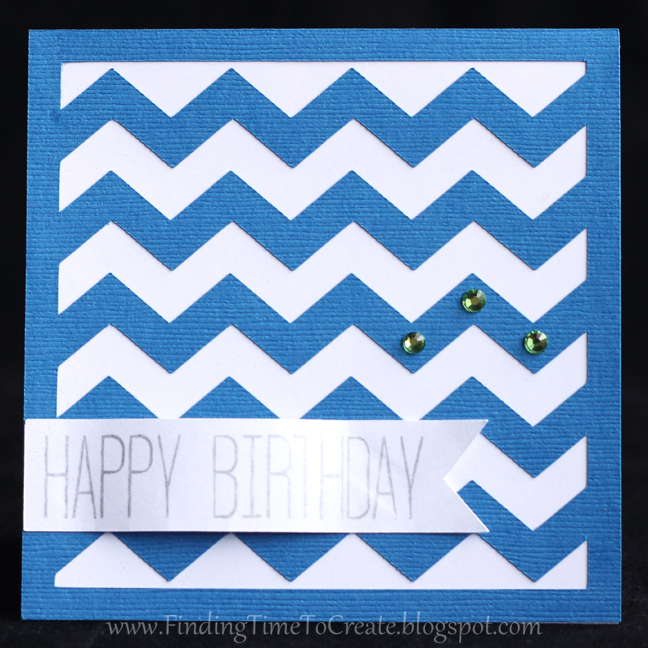 Chevron Birthday Card - blue