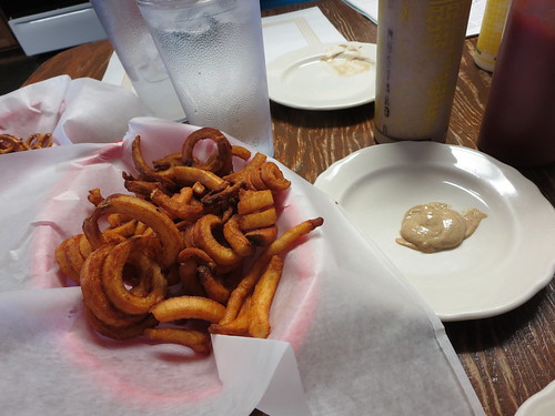 Curly fries and mustard