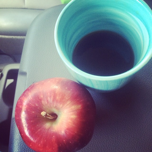 Day 23, #whole30 - breakfast (black coffee & giant apple)
