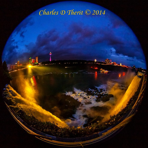 park new york usa ny newyork ontario canada 120 night canon island iso800 lights niagarafalls unitedstates state famous goat wideangle landmark can niagra falls spotlight historic fisheye special explore 5d nightsky 40 8mm americanfalls goatisland niagarariver renown ultrawideangle niagera eos5d explored 5dclassic 5dmark1 5dmarki 815mm niagarafallssoutheast ef815mmf4lfisheyeusm niagarafallscentre