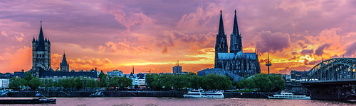 travel sunset panorama tourism skyline germany europe sightseeing sight collogne collognecathedral