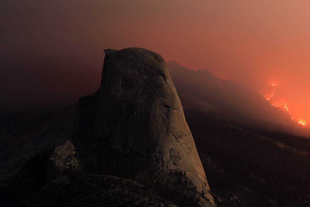 Half Dome by Firelight