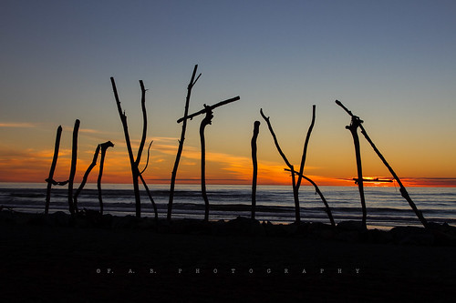sunset newzealand sky beach silhouette clouds canon sticks waves peaceful calm shore nz southisland serene multicolored westcoast hokitika canoneos7d
