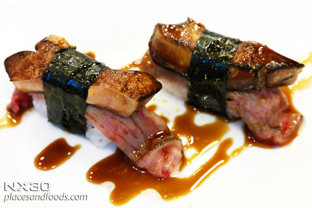 kabocha foie gras wagyu sushi