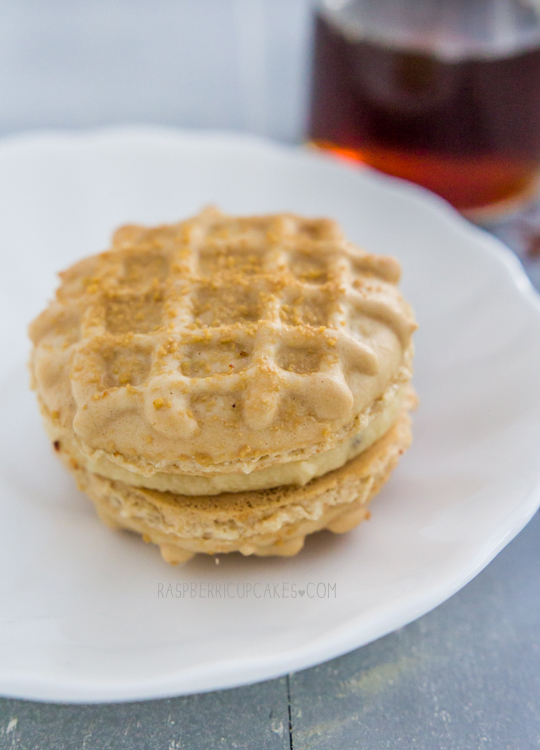 Waffle Macarons with Maple Bacon Buttercream