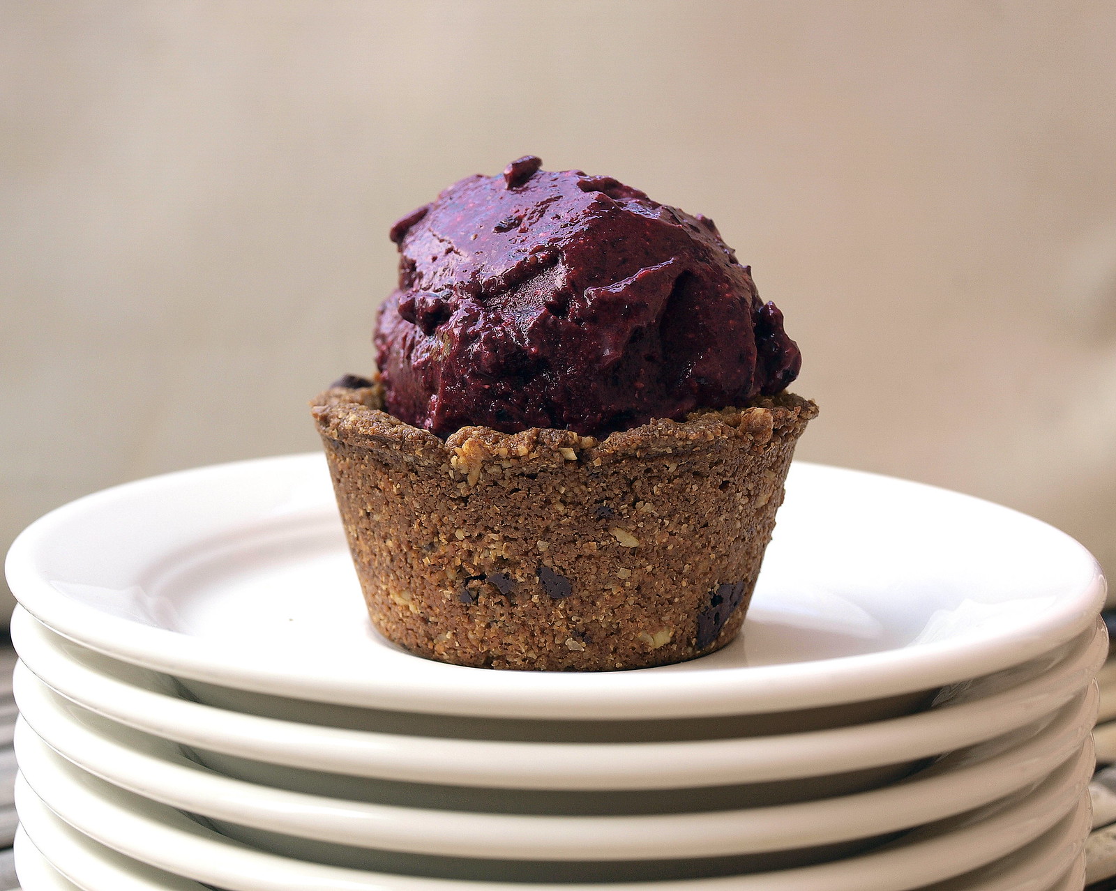 Chickpea Chocolate Chip Cookie Cups + Black Currant Coconut Ice Cream = Summer Love