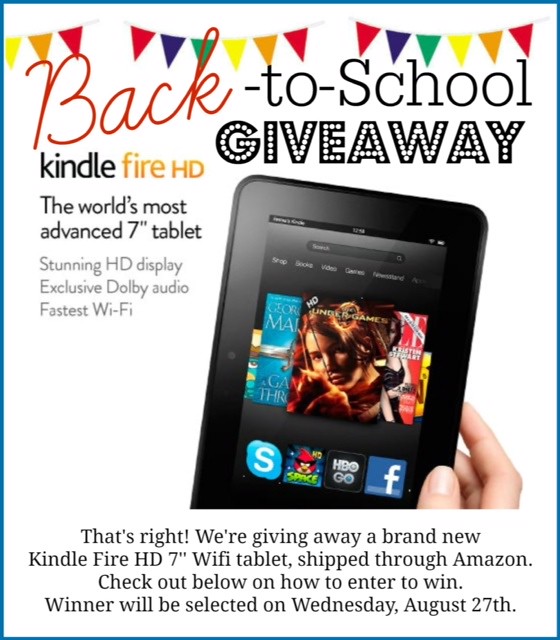 Back to School Giveaway - Kindle Fire HD #giveaway