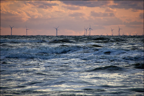 sunset sea summer sky holland water waves windmills canoneos bergenaanzee