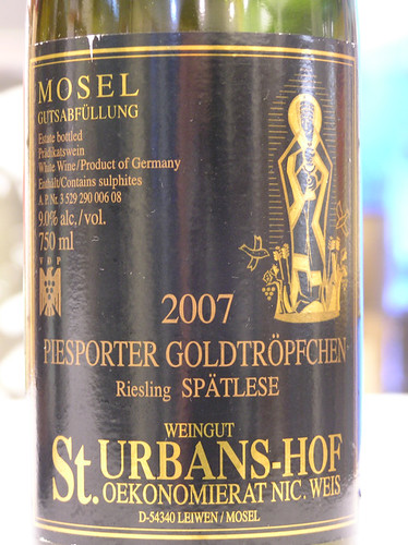 St. Urbans-hof 2007 Piesporter Goldtropfchen Riesling Spatlese Mosel-Saar-Ruwar