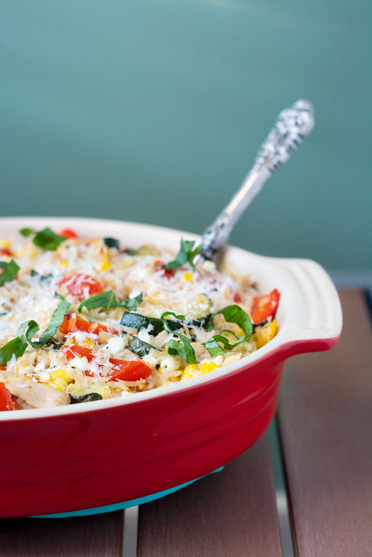 Roasted Summer Vegetable and Rice Casserole