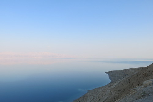 blue sunset sky blur water swimming israel haze soft desert middleeast floating clear deadsea