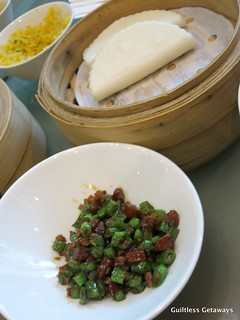 Sauteed Diced String Beans with Minced Pork served with Pancake