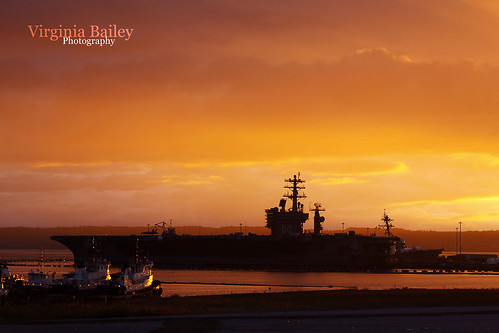 sunset orange usa silhouette america washington navy wa pugetsound usnavy ussnimitz navalship canon50d virginiabaileyphotography