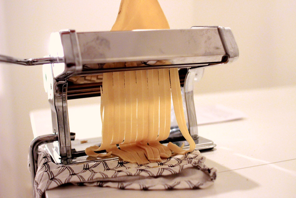 making pasta.